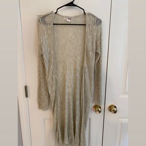 Knit cardigan with fringe